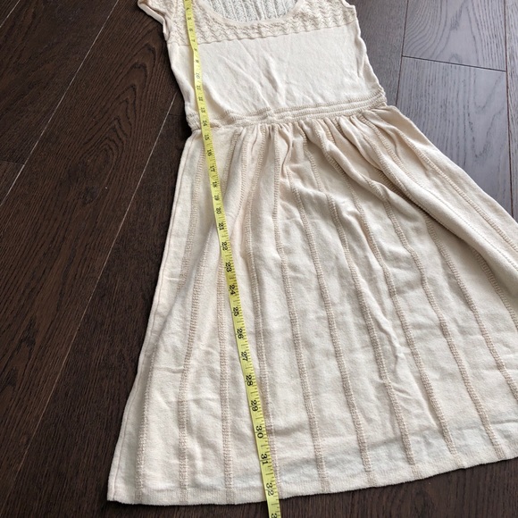 American Eagle Cream Shimmer Knit Flare Dress - Picture 4 of 6